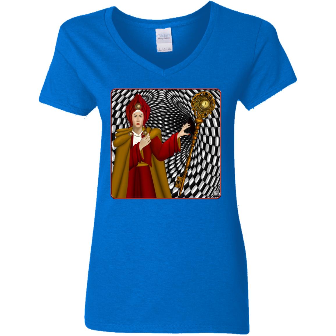 Portrait Of The Red Queen - Women's V-Neck T Shirt