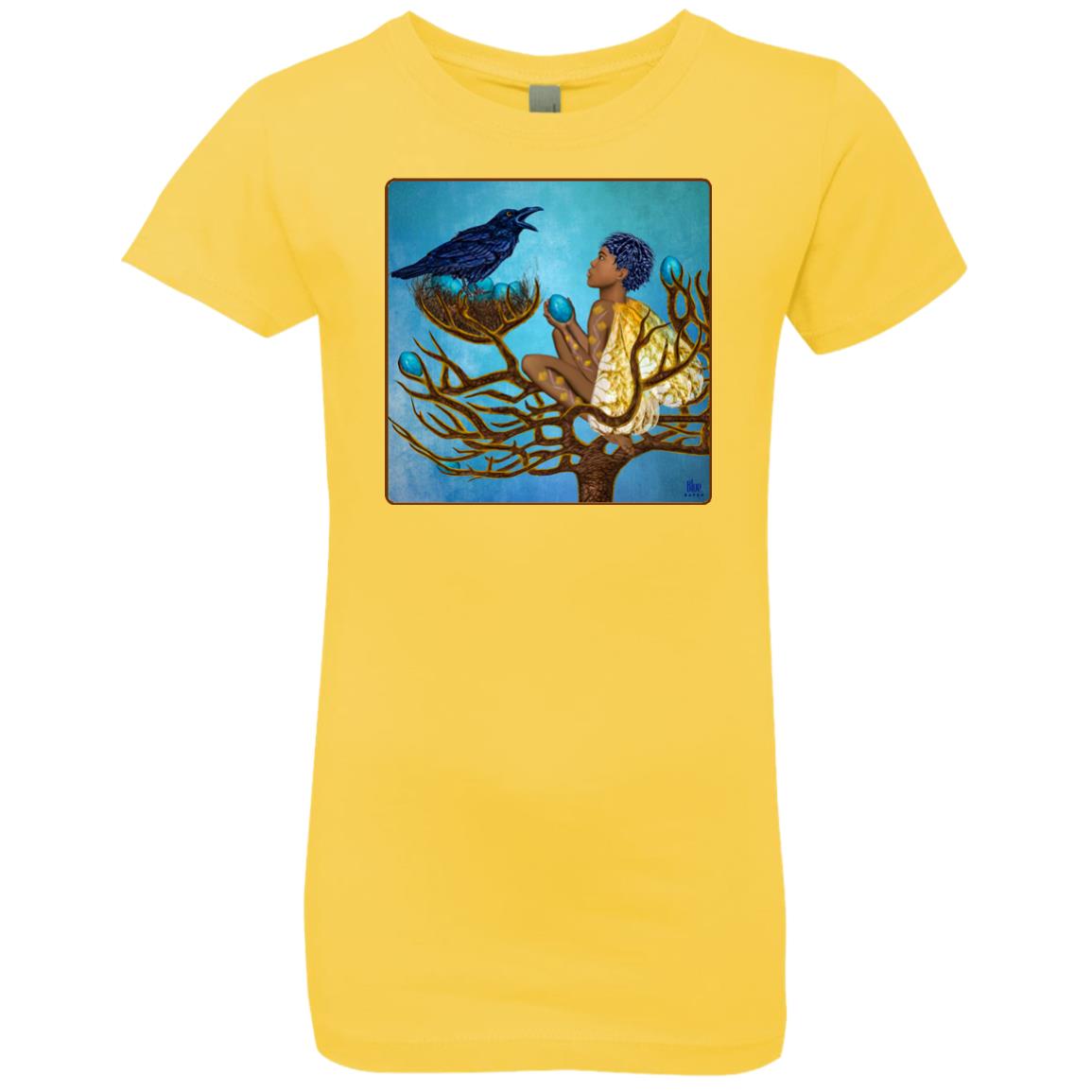 The blue raven's friend - Girl's Premium Cotton T-Shirt