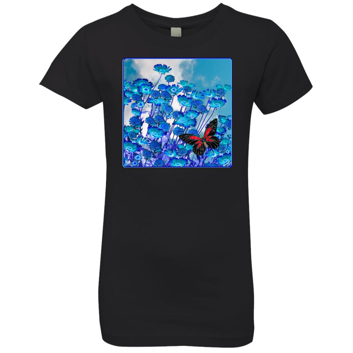 Blue Daisies - Girl's Premium Cotton T-Shirt