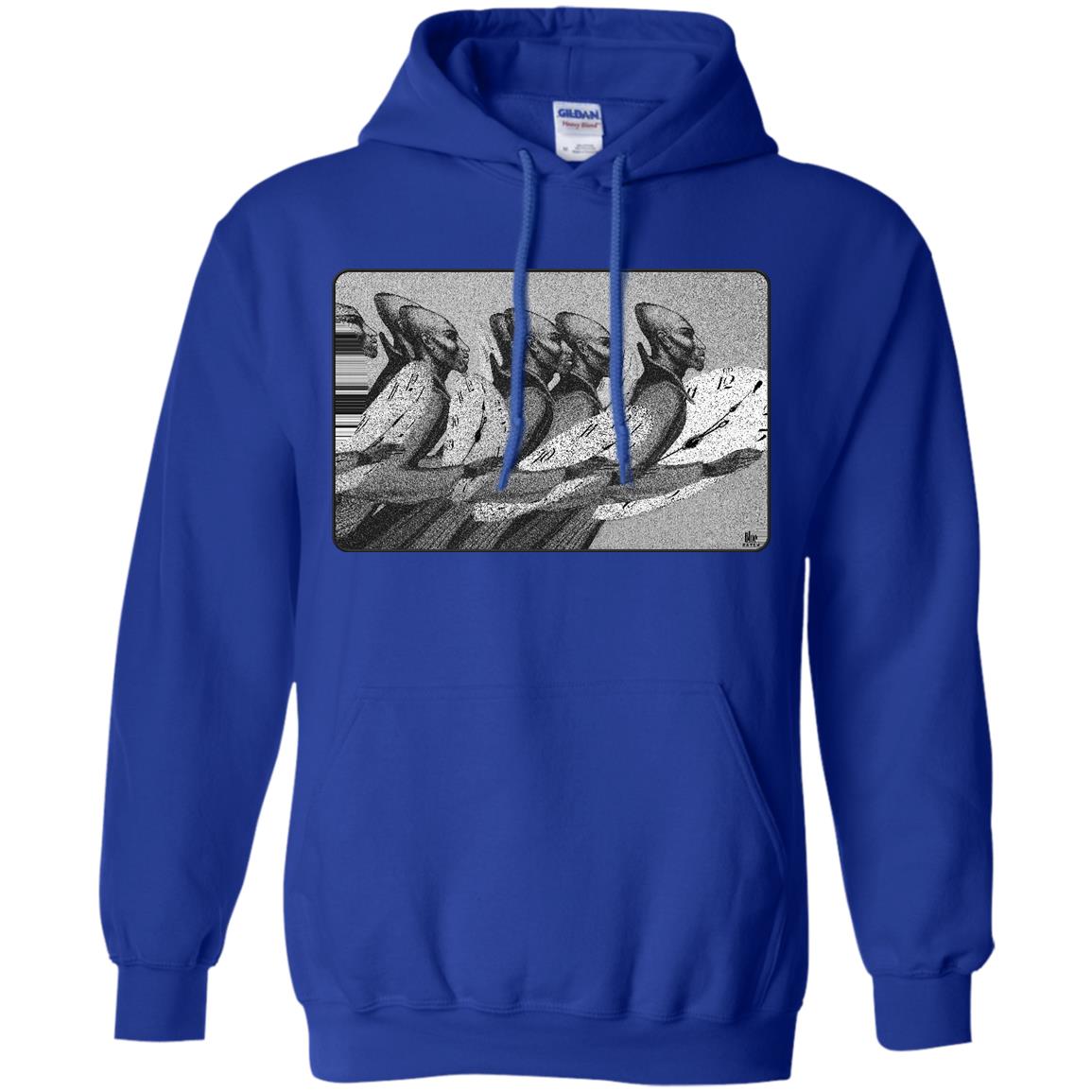 Time Marching On - B&W - Adult Hoodie