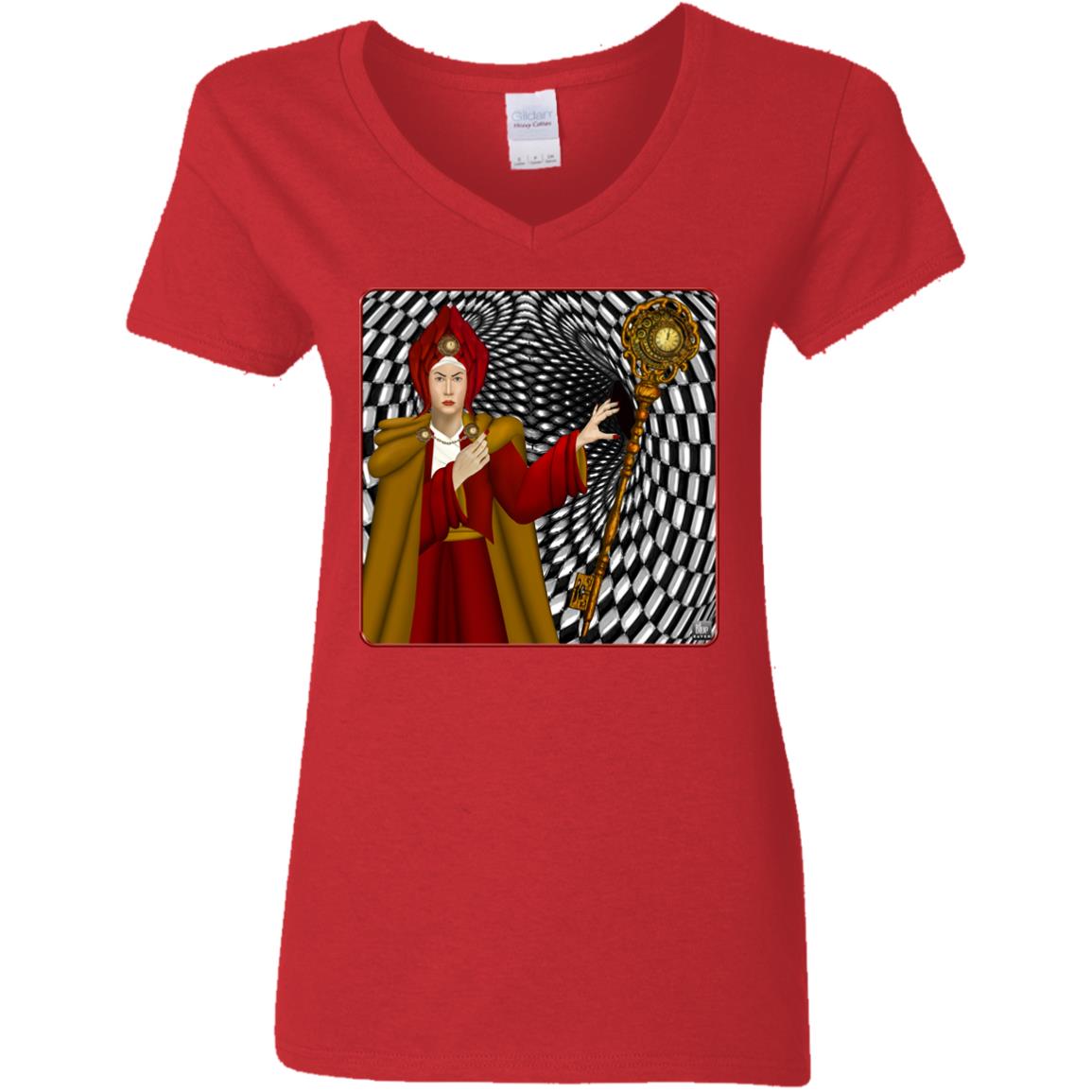 Portrait Of The Red Queen - Women's V-Neck T Shirt