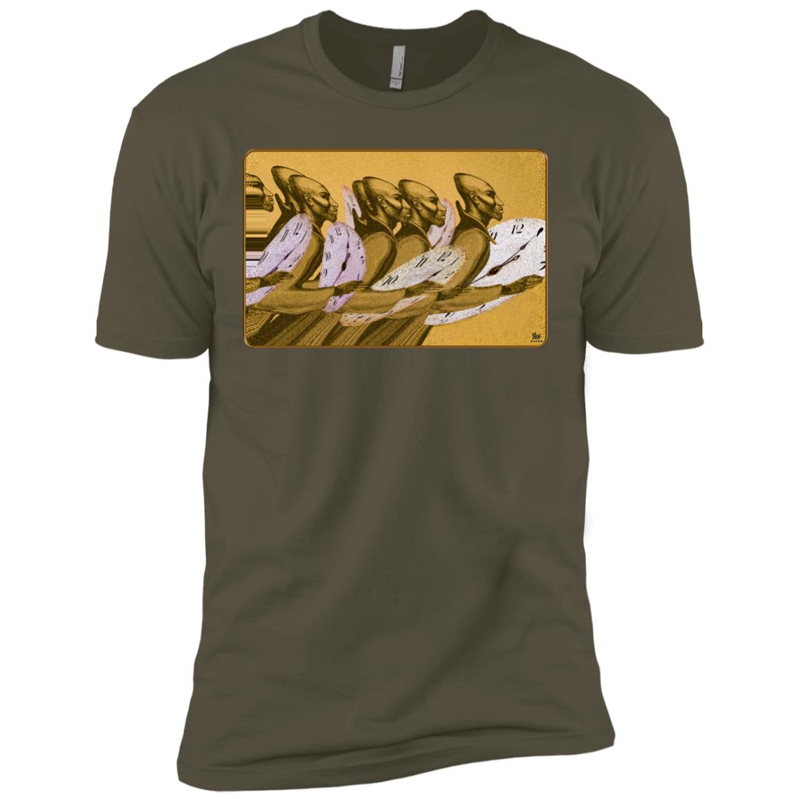 Time Marching On - Gold - Men's Premium Fitted T-Shirt