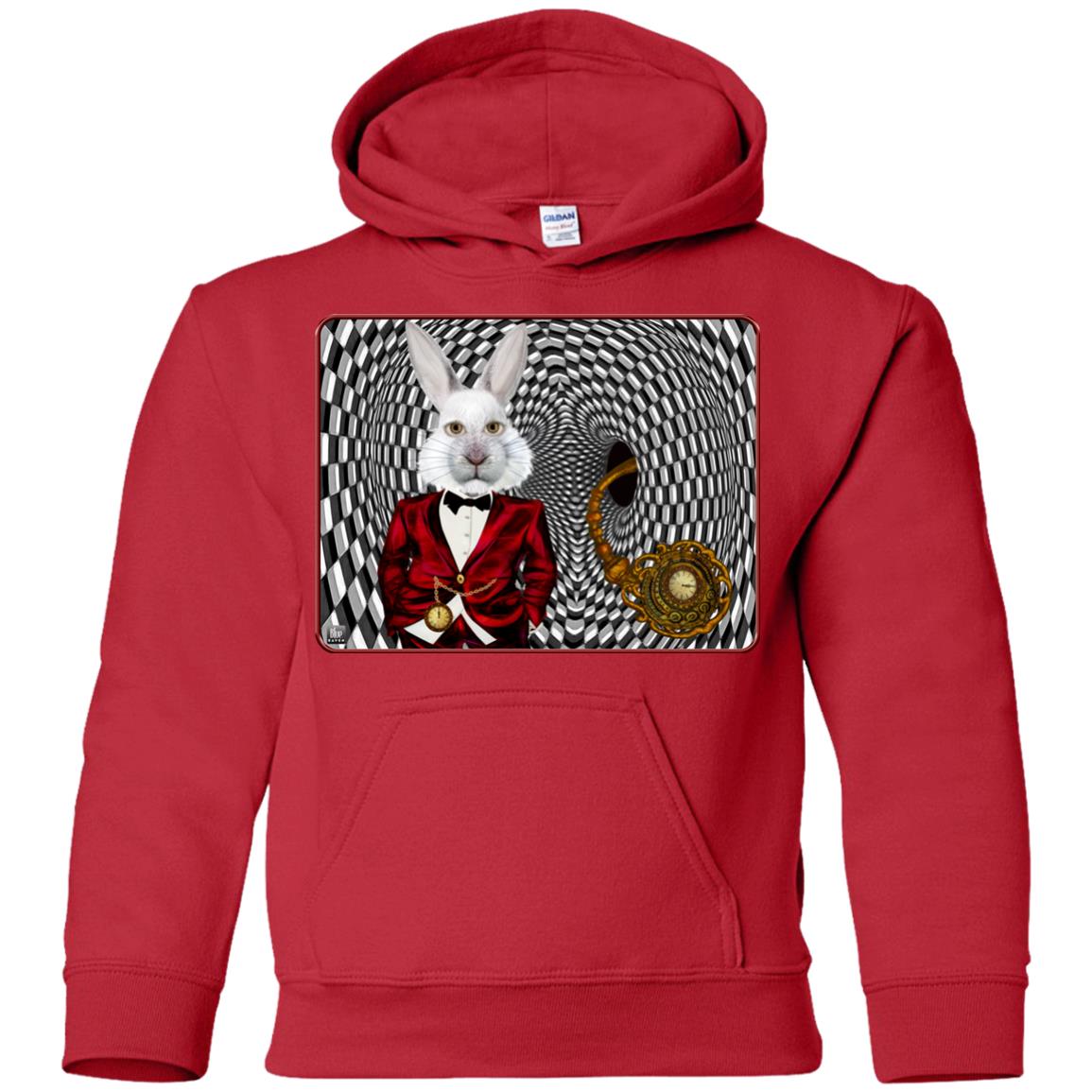 portrait of the white rabbit - Youth Hoodie