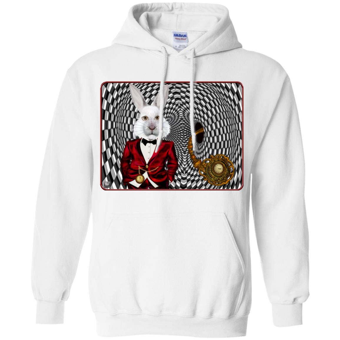 portrait of the white rabbit - Adult Hoodie