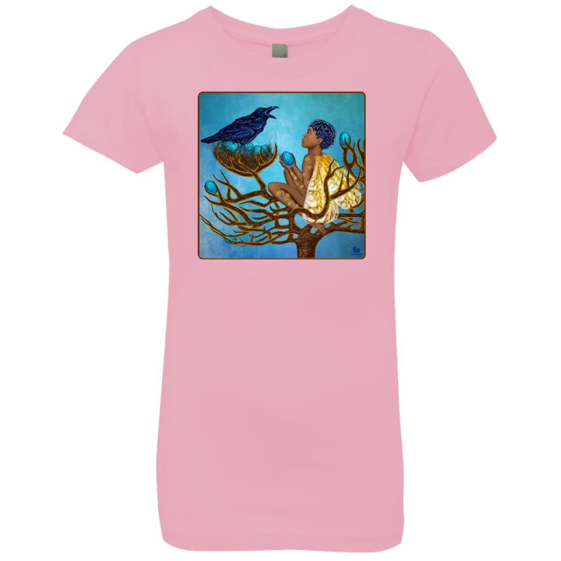 The blue raven's friend - Girl's Premium Cotton T-Shirt