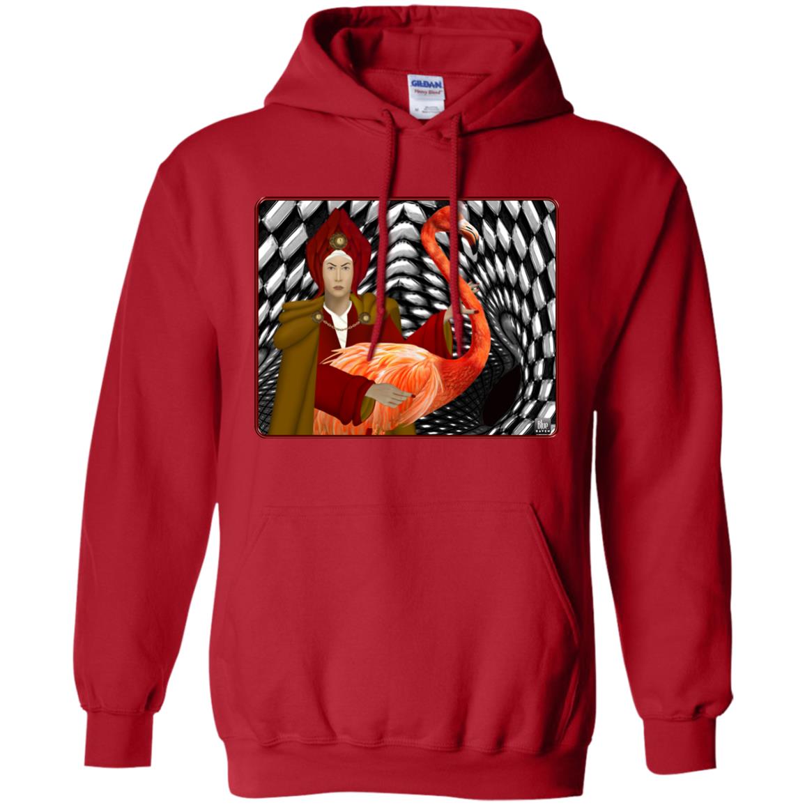 the red queen with the flamingo - Adult Hoodie
