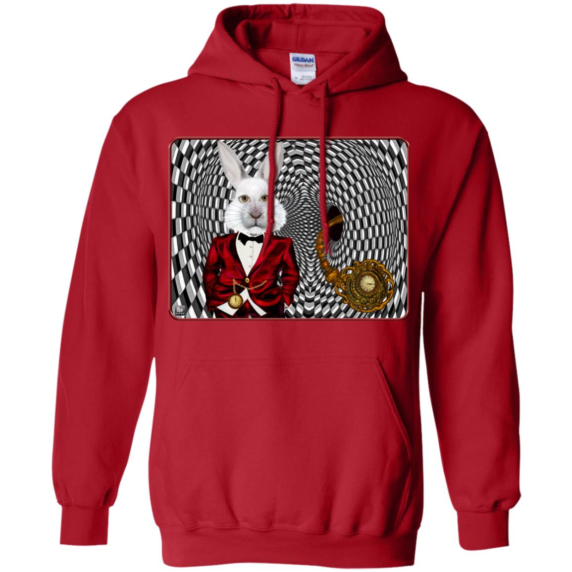 portrait of the white rabbit - Adult Hoodie