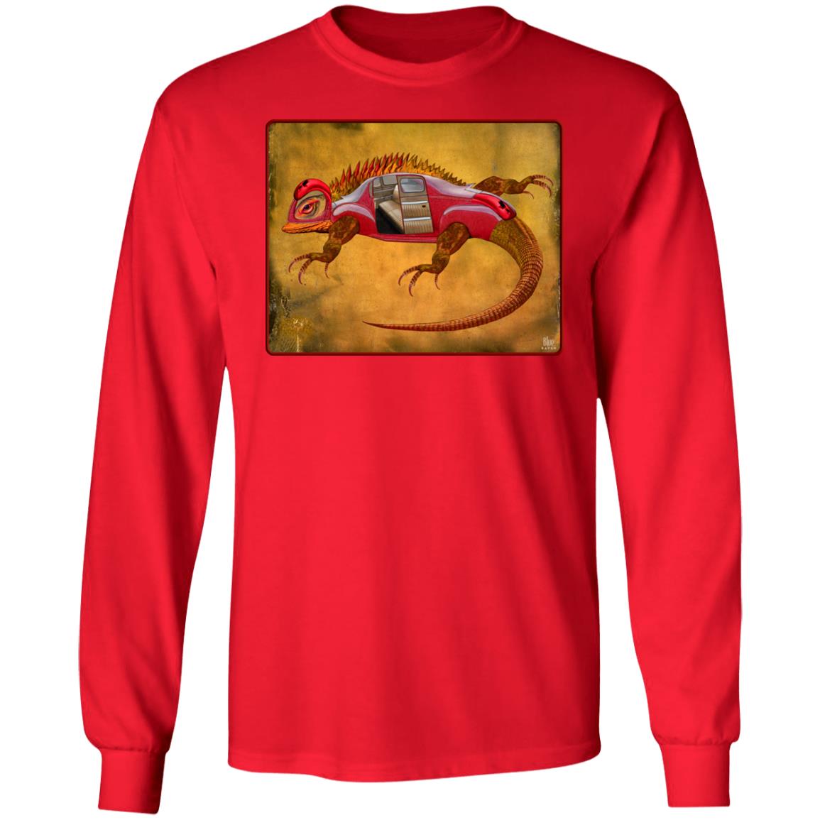 Uber Lizard - Red - Men's Long Sleeve T-Shirt