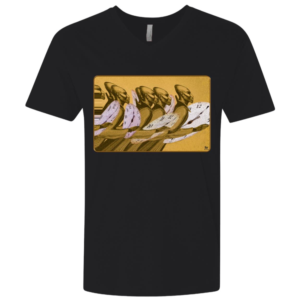 Time Marching On - Gold - Men's Premium V-Neck T-Shirt