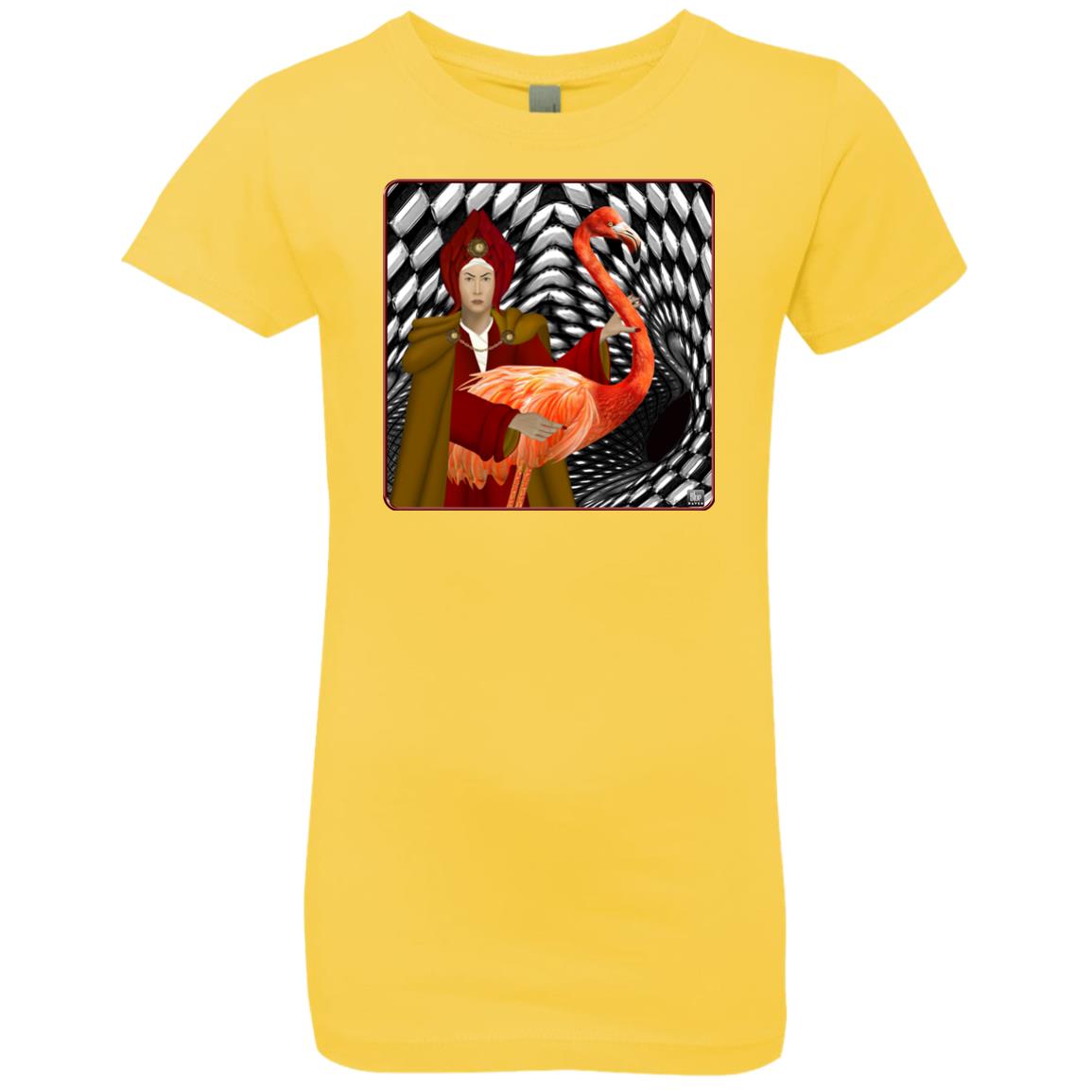 THE RED QUEEN with the flamingo - Girl's Premium Cotton T-Shirt