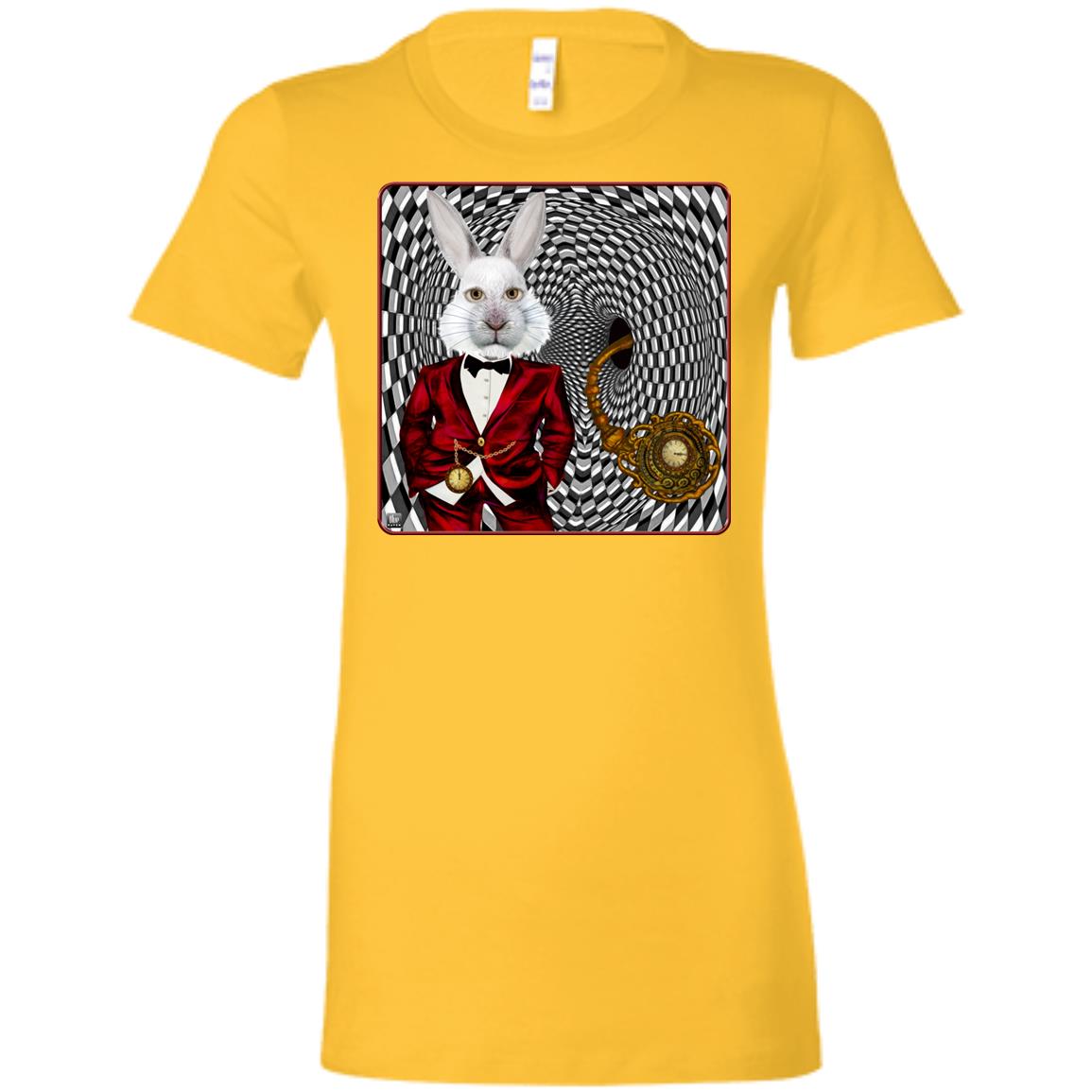 portrait of the white rabbit - Women's Fitted T-Shirt