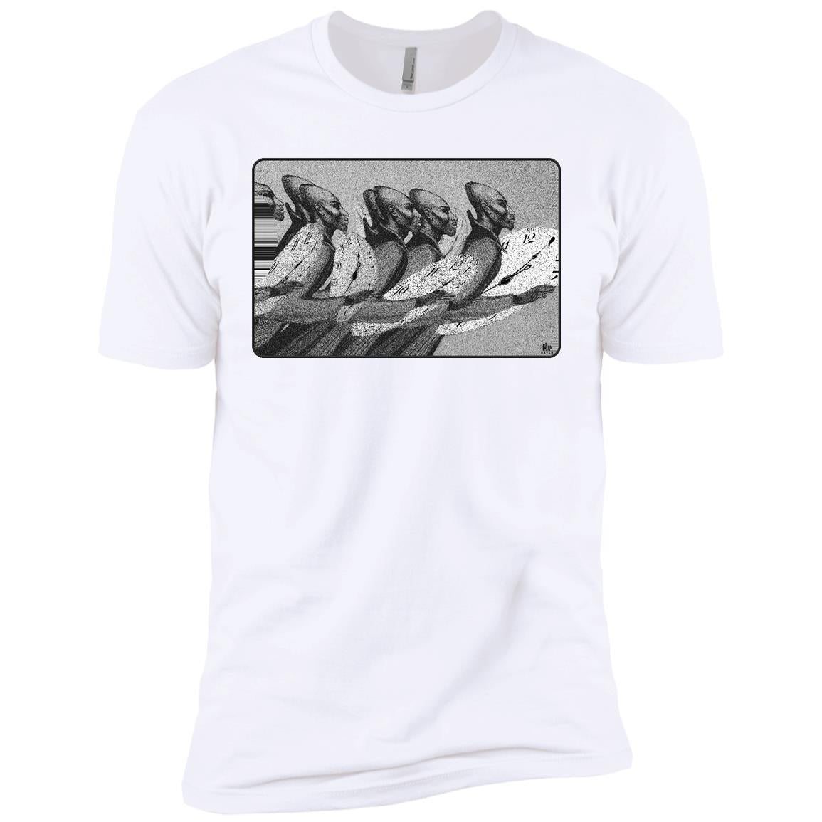 Time Marching On - B&W - Men's Premium Fitted T-Shirt