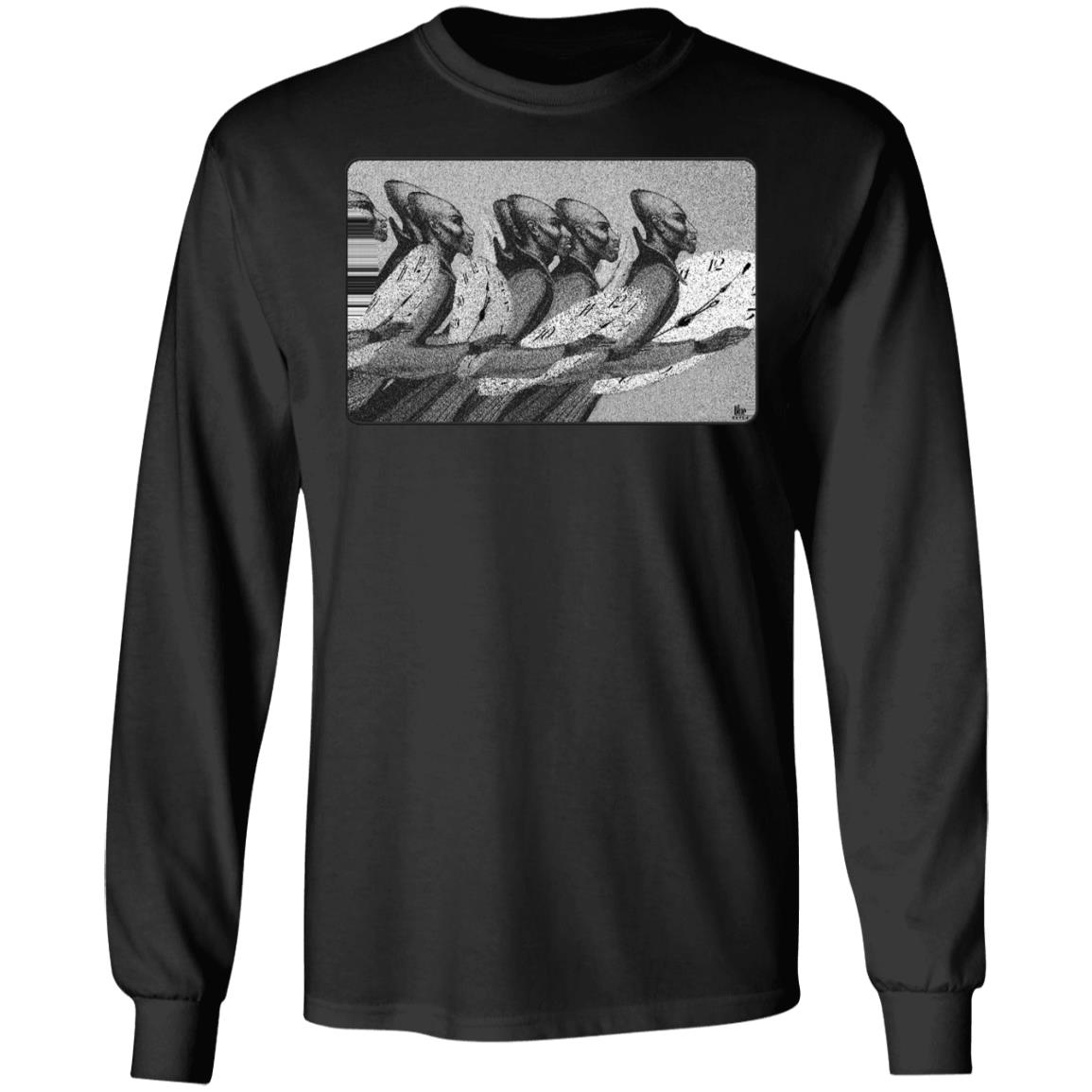 Time Marching On - B&W - Men's Long Sleeve T-Shirt