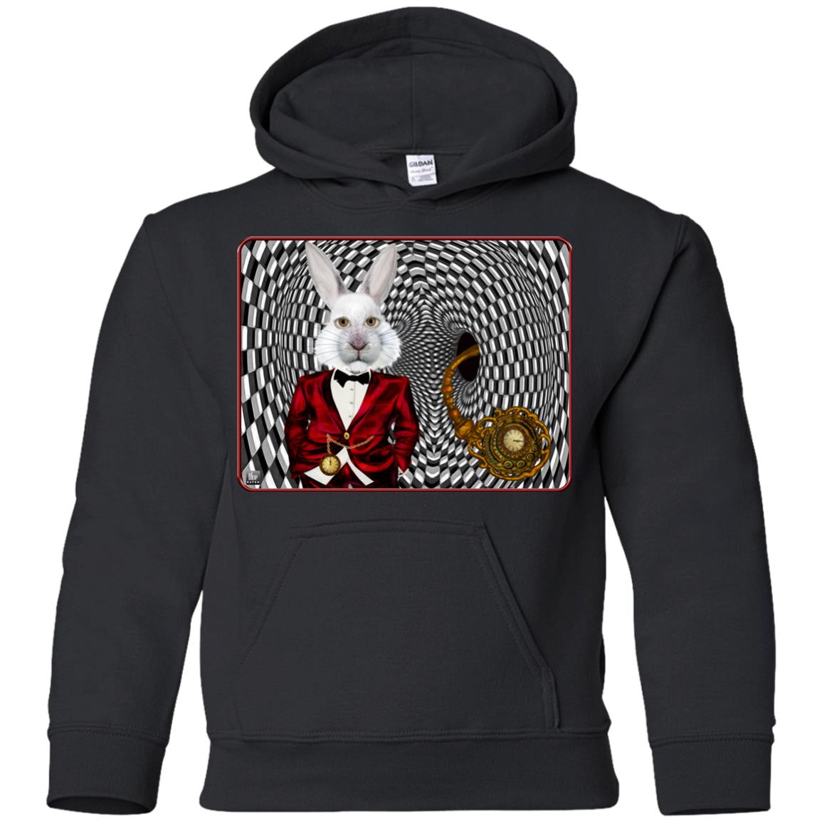 portrait of the white rabbit - Youth Hoodie