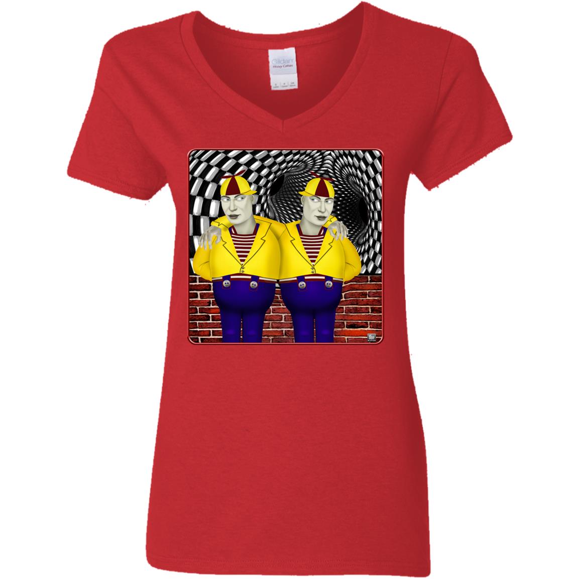Tweedldee And Dumb - Women's V-Neck T Shirt