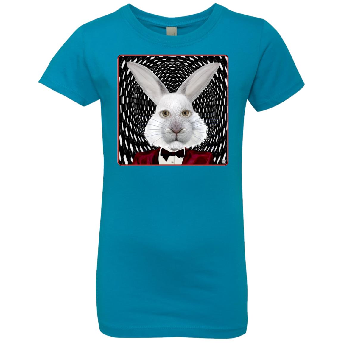 the white rabbit - Girl's Premium Cotton T-Shirt