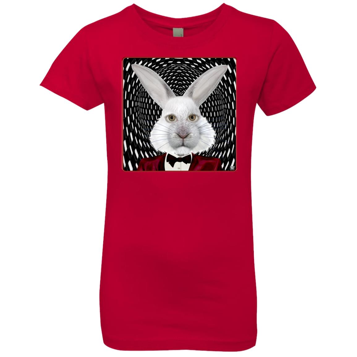 the white rabbit - Girl's Premium Cotton T-Shirt