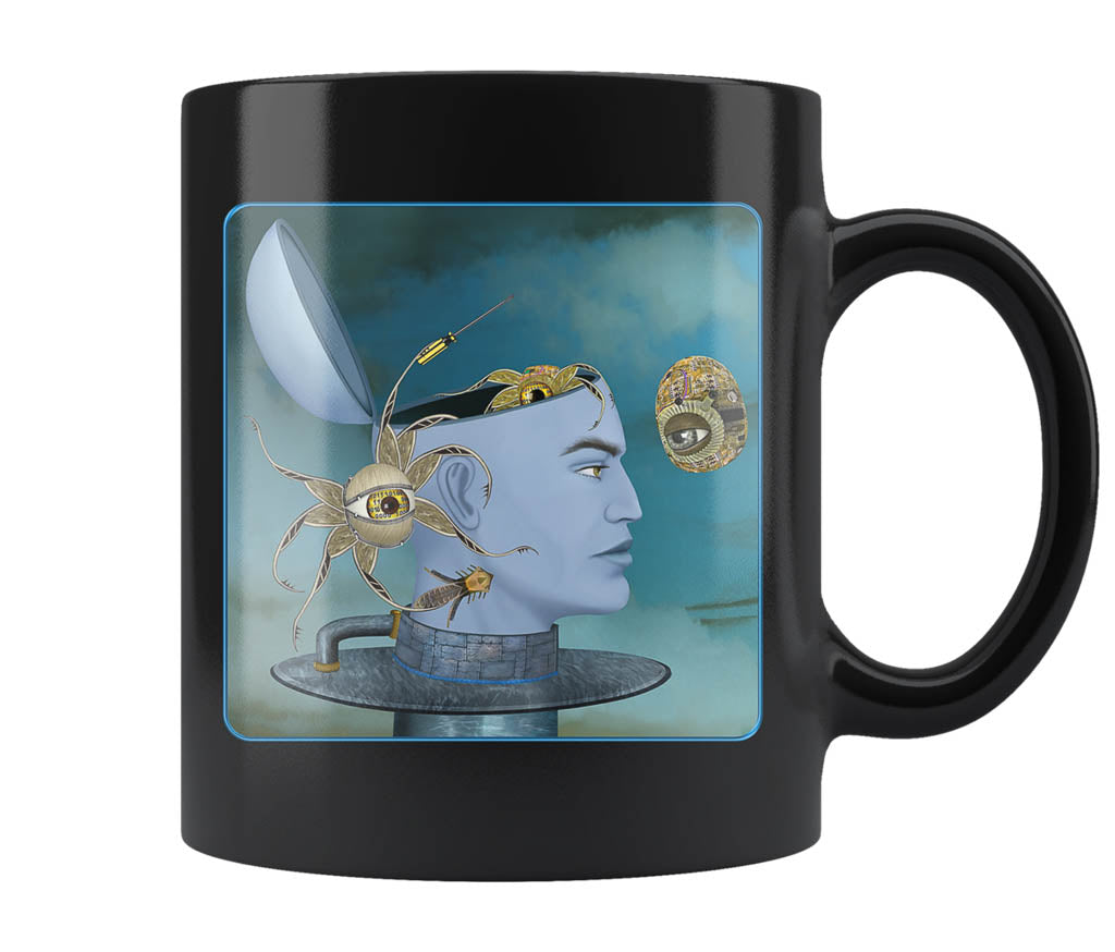 Spyderbot Brain Drain - 11 oz black mug
