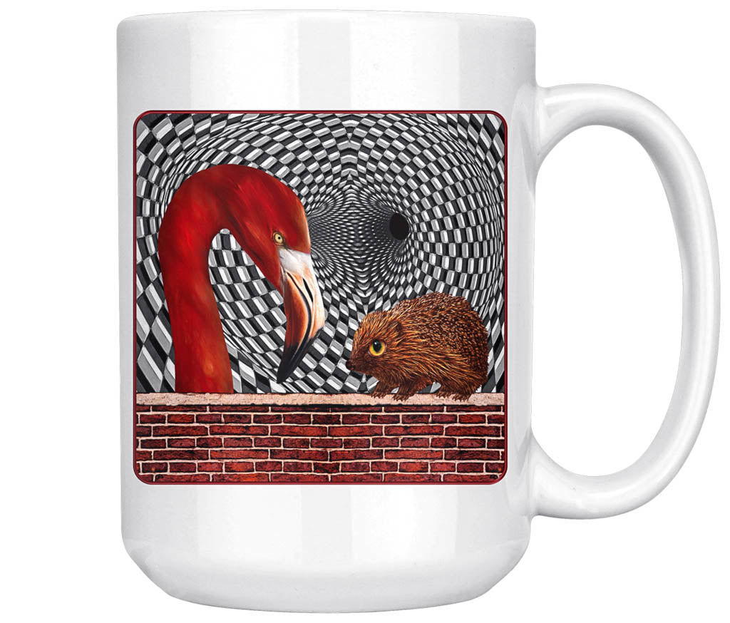 The Flamingo And The Hedgehog - 15 oz mug