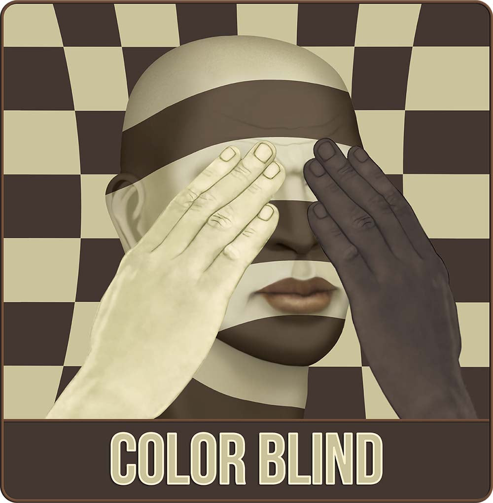 Color Blind (w text) - Women's V-Neck T Shirt
