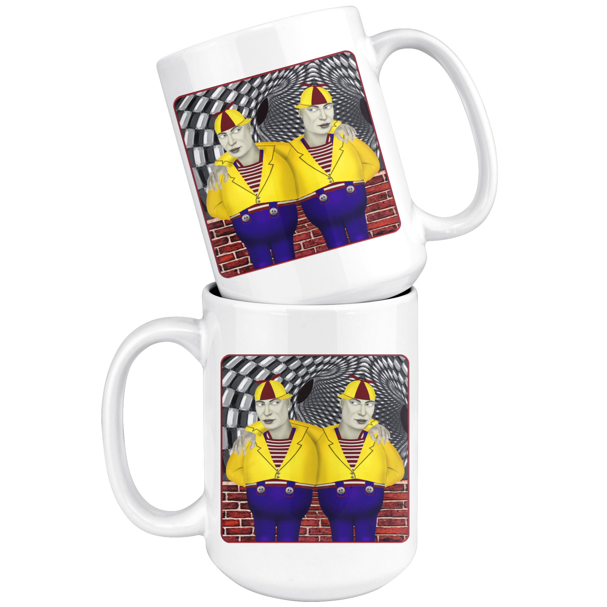 Portrait Of Tweedledee And Dum - 15 oz mug