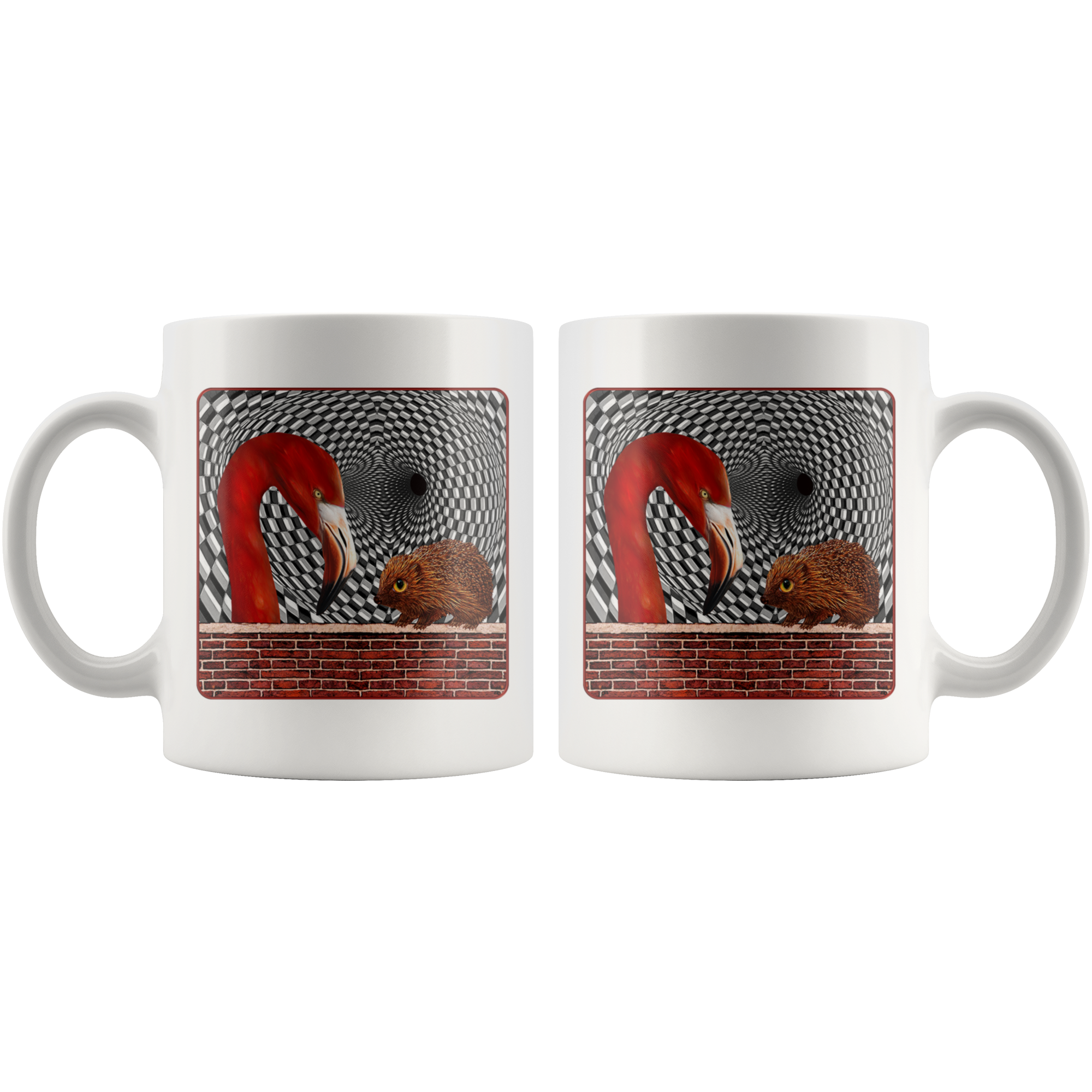The Hedgehog And The Flamingo - 11 oz mug