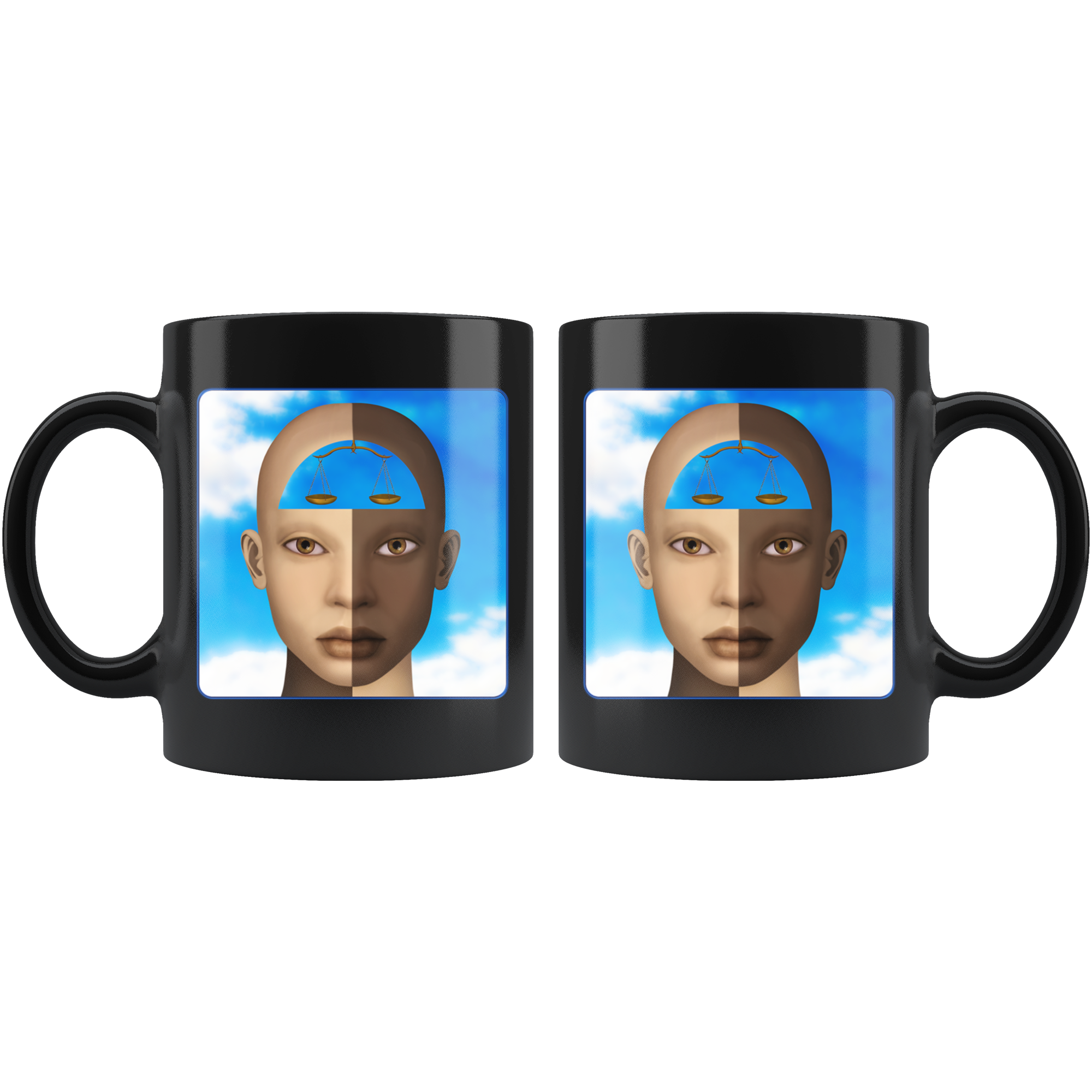 Brown Eyes - 11 oz black mug