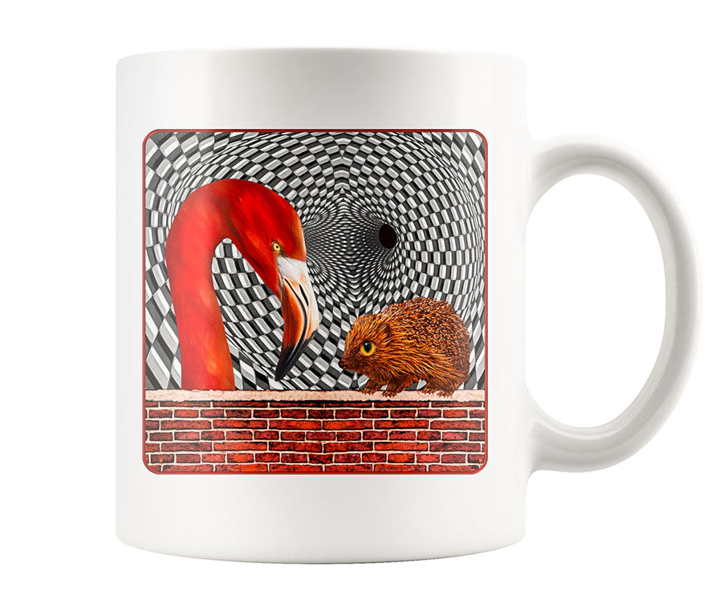 The Hedgehog And The Flamingo - 11 oz mug