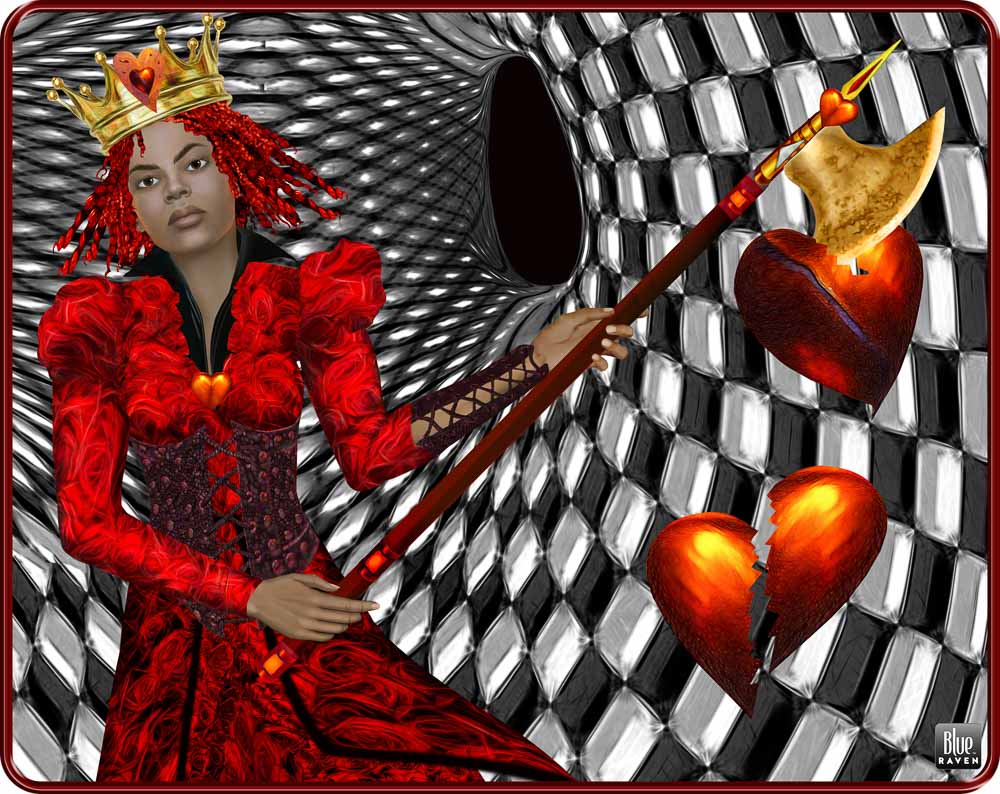 portrait of the queen of hearts - Adult Hoodie