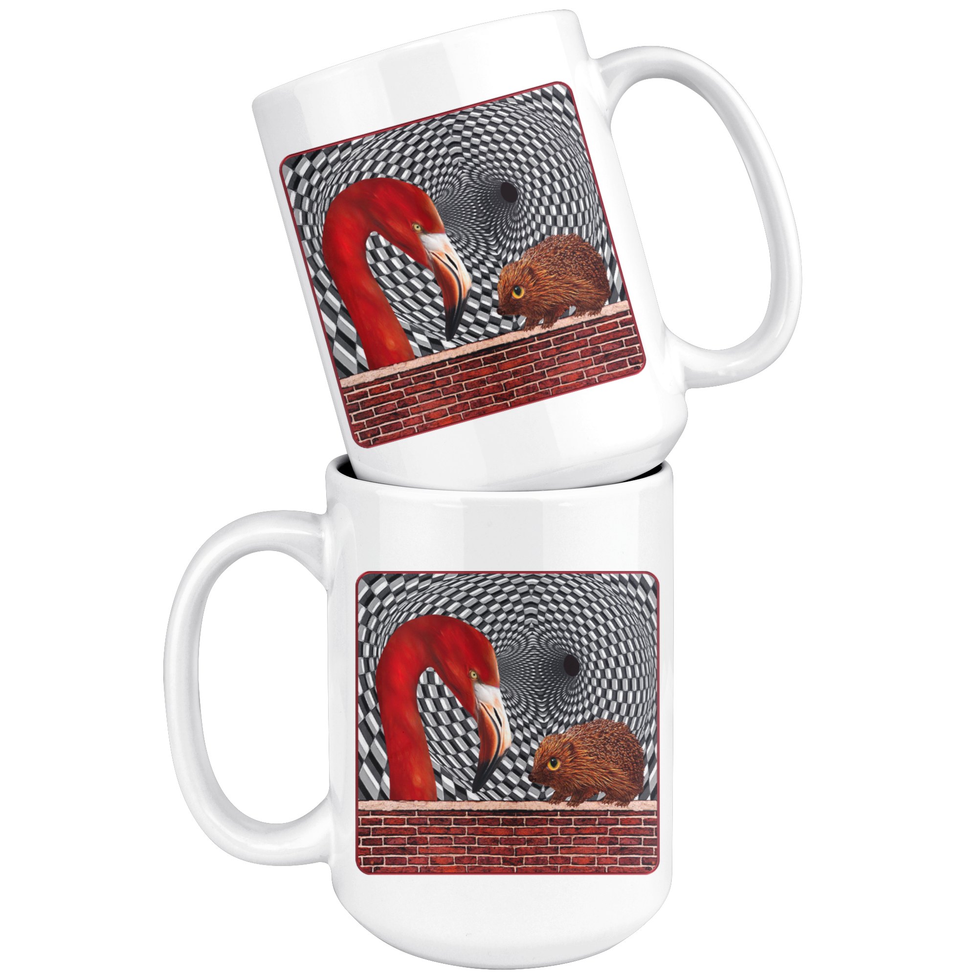 The Flamingo And The Hedgehog - 15 oz mug